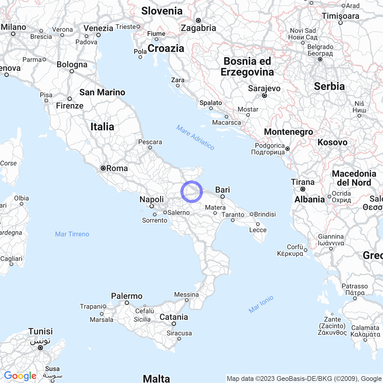 Stornarella: storia, monumenti e tradizione agricola della Puglia. map