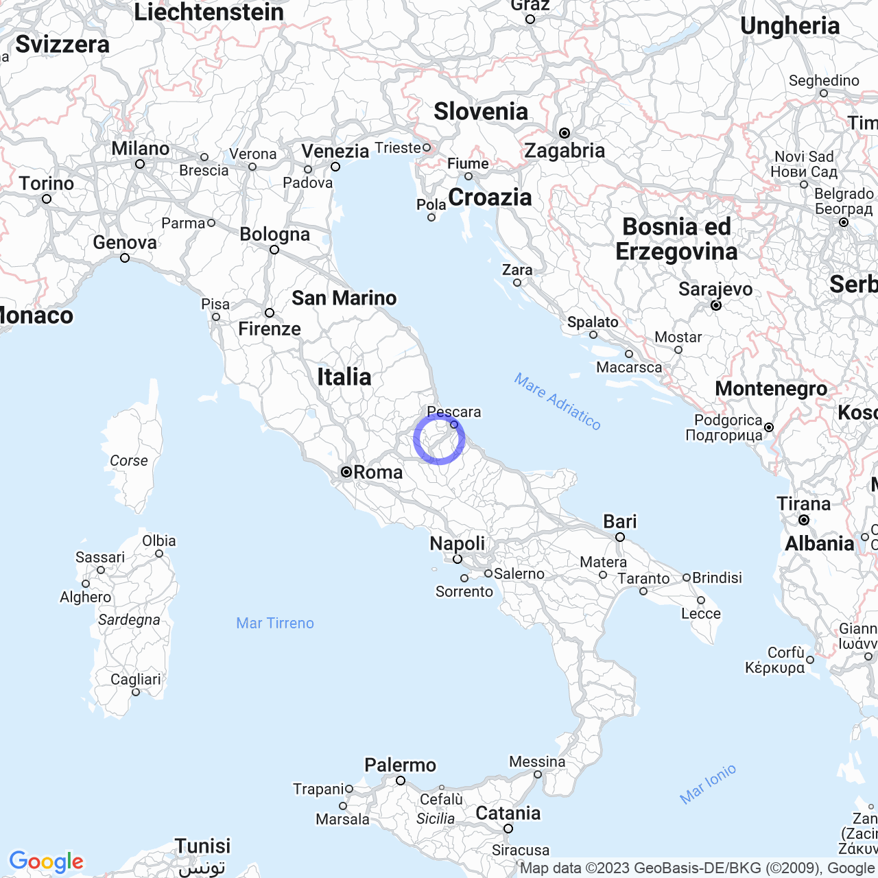 Mappa di Prati in Alanno