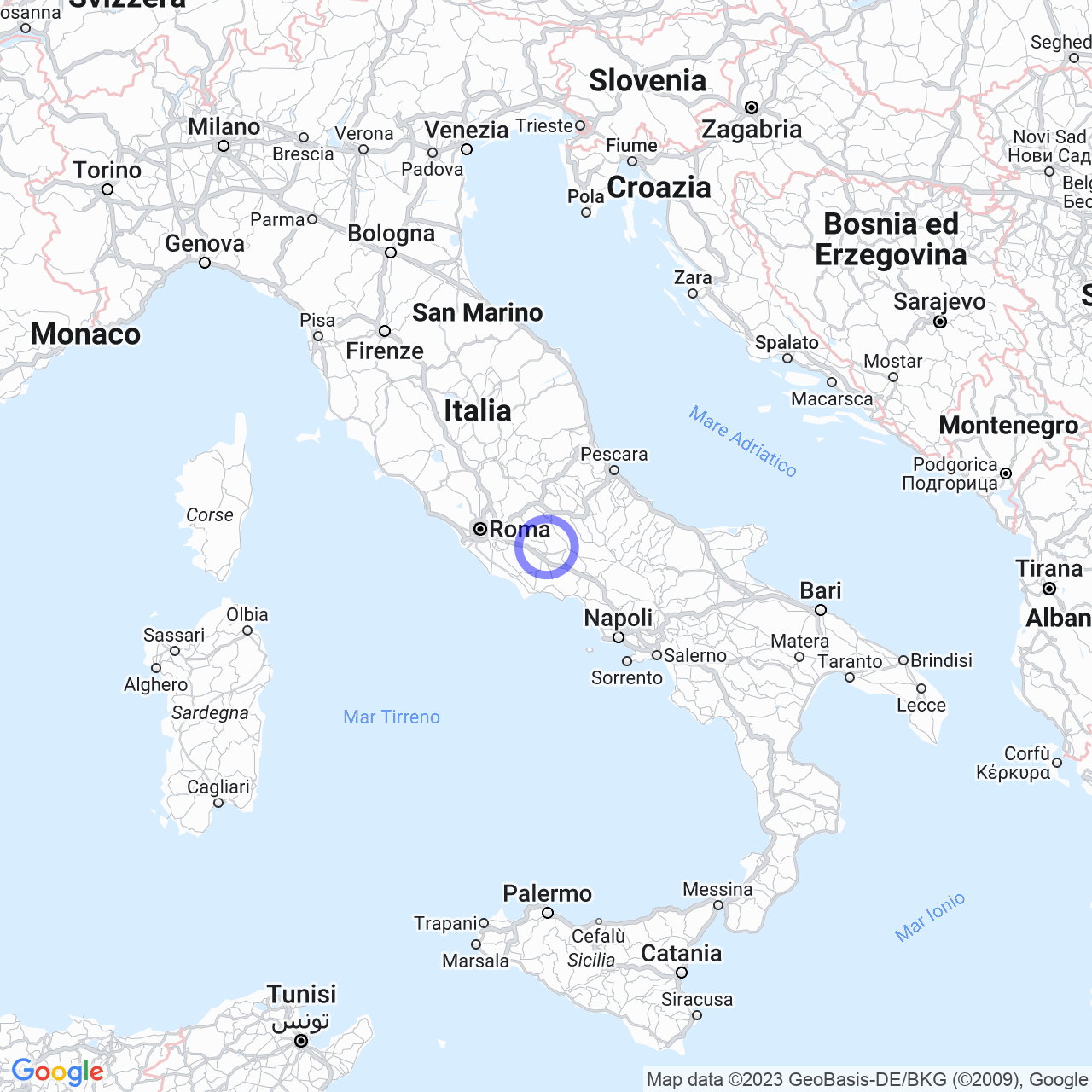 Mappa di Canarolo in Alatri