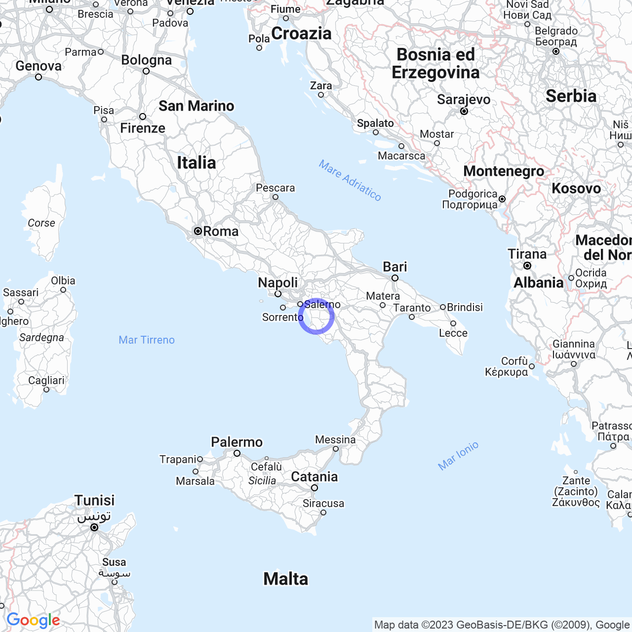 Mappa di Forestelle in Albanella