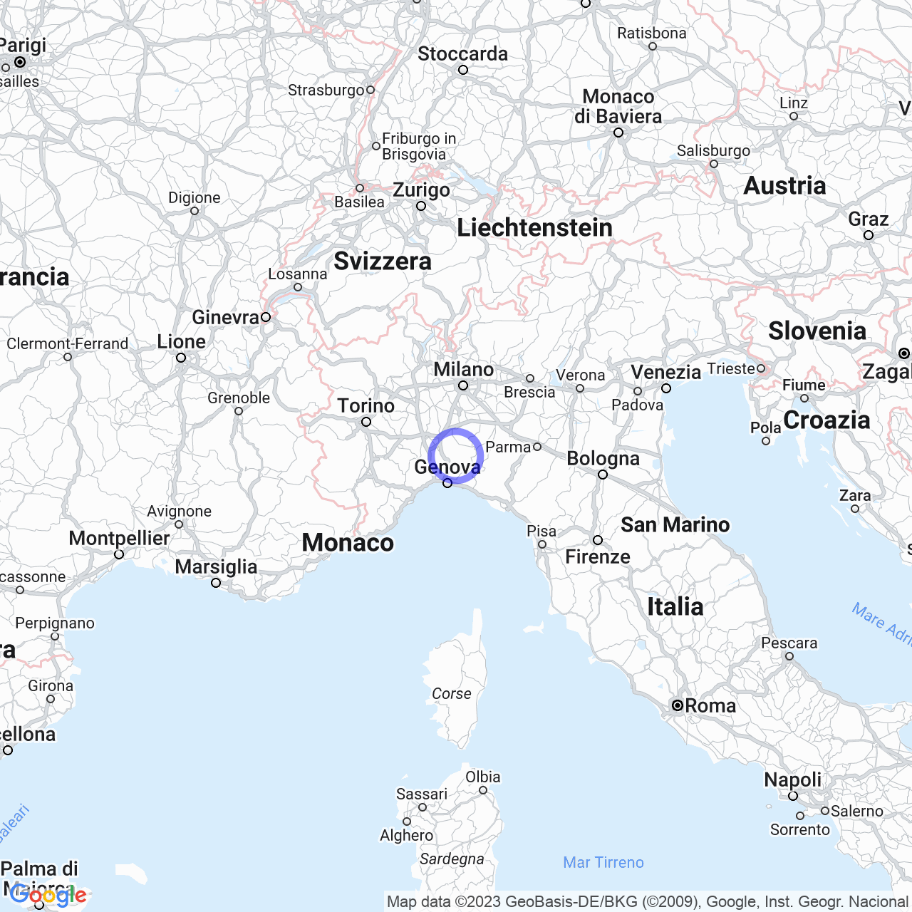 Mappa di Astrata in Albera Ligure