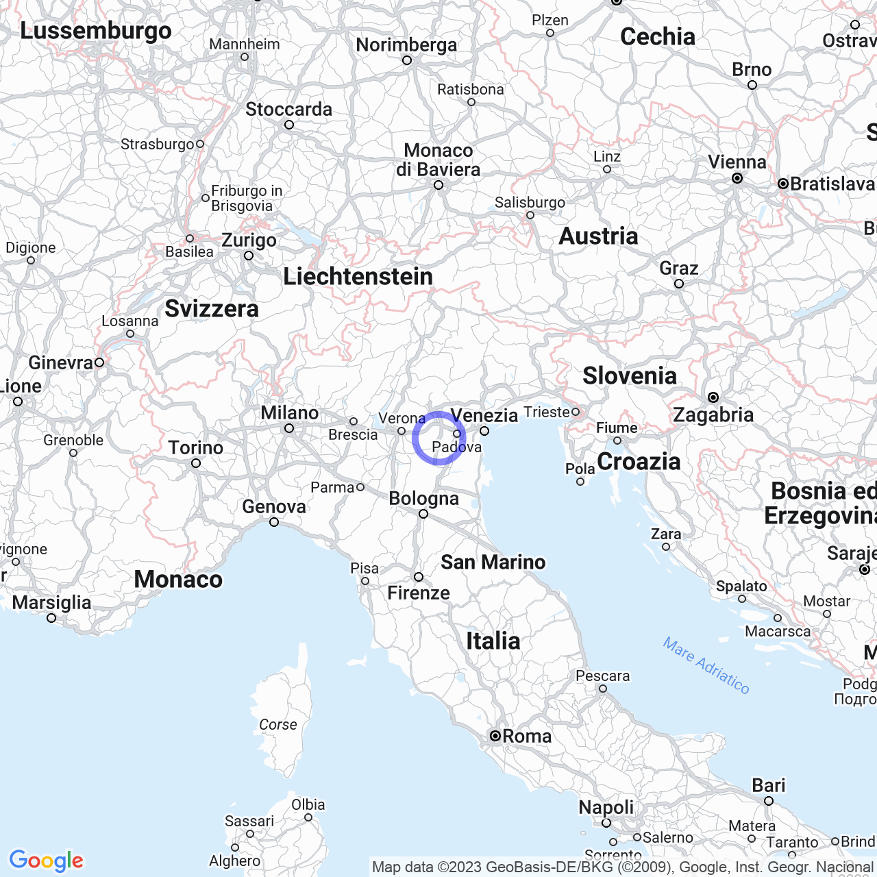 Mappa di Dall'armellina in Albettone