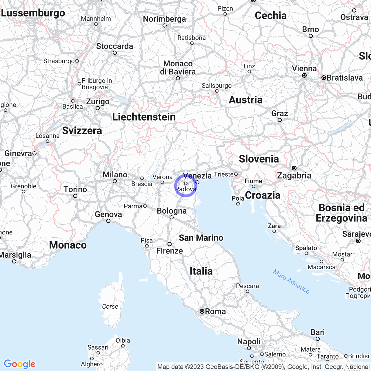 Mappa di Case Melchiotti in Albignasego