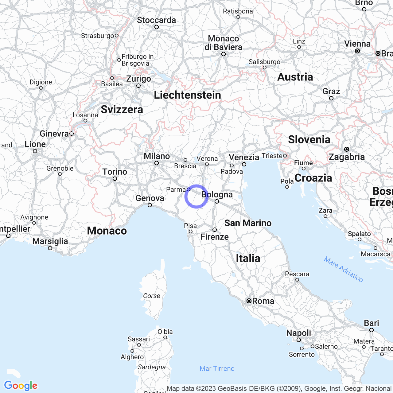 Mappa di Crostolo-pareto-ponticelli in Albinea