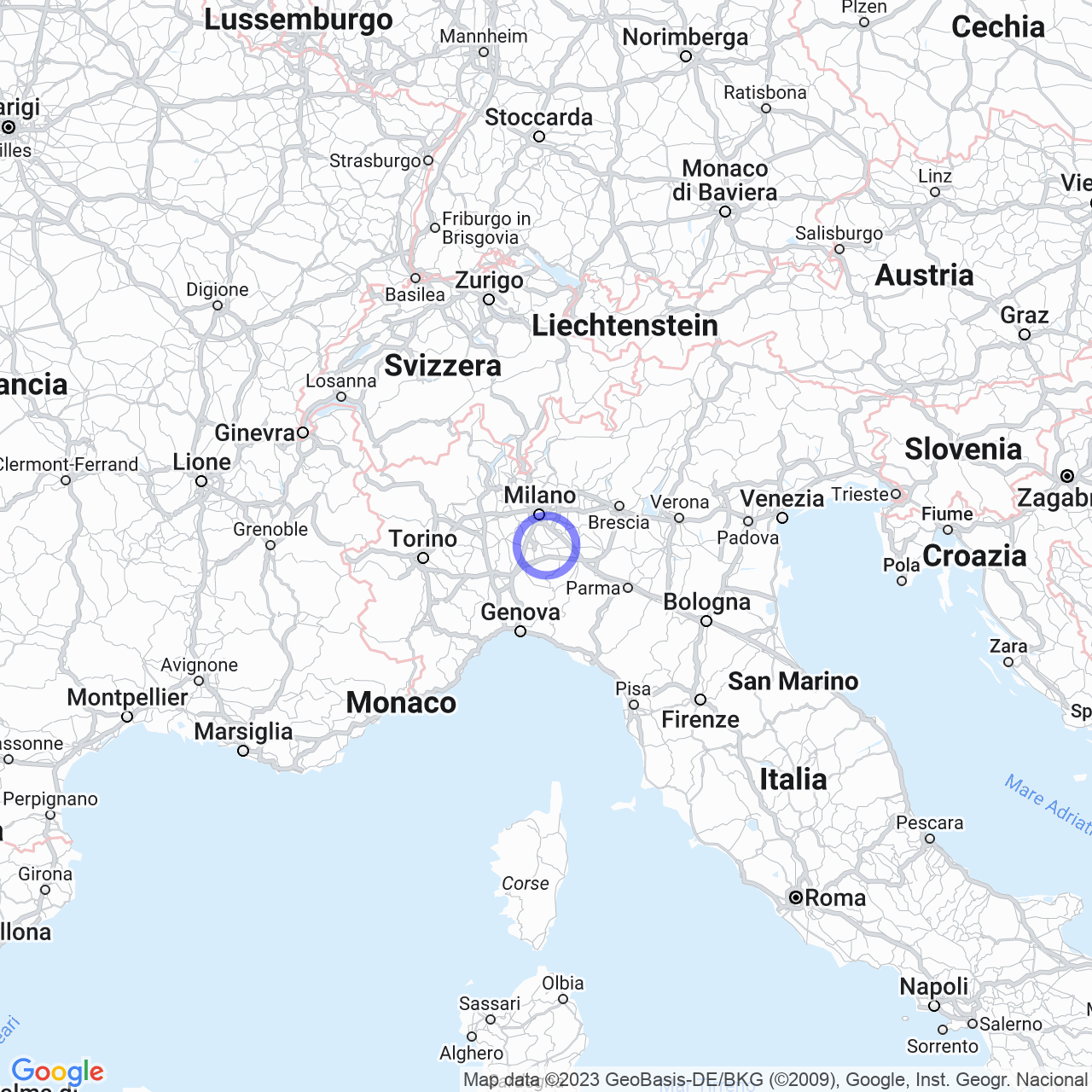 Mappa di Cascina Vecchia in Albuzzano