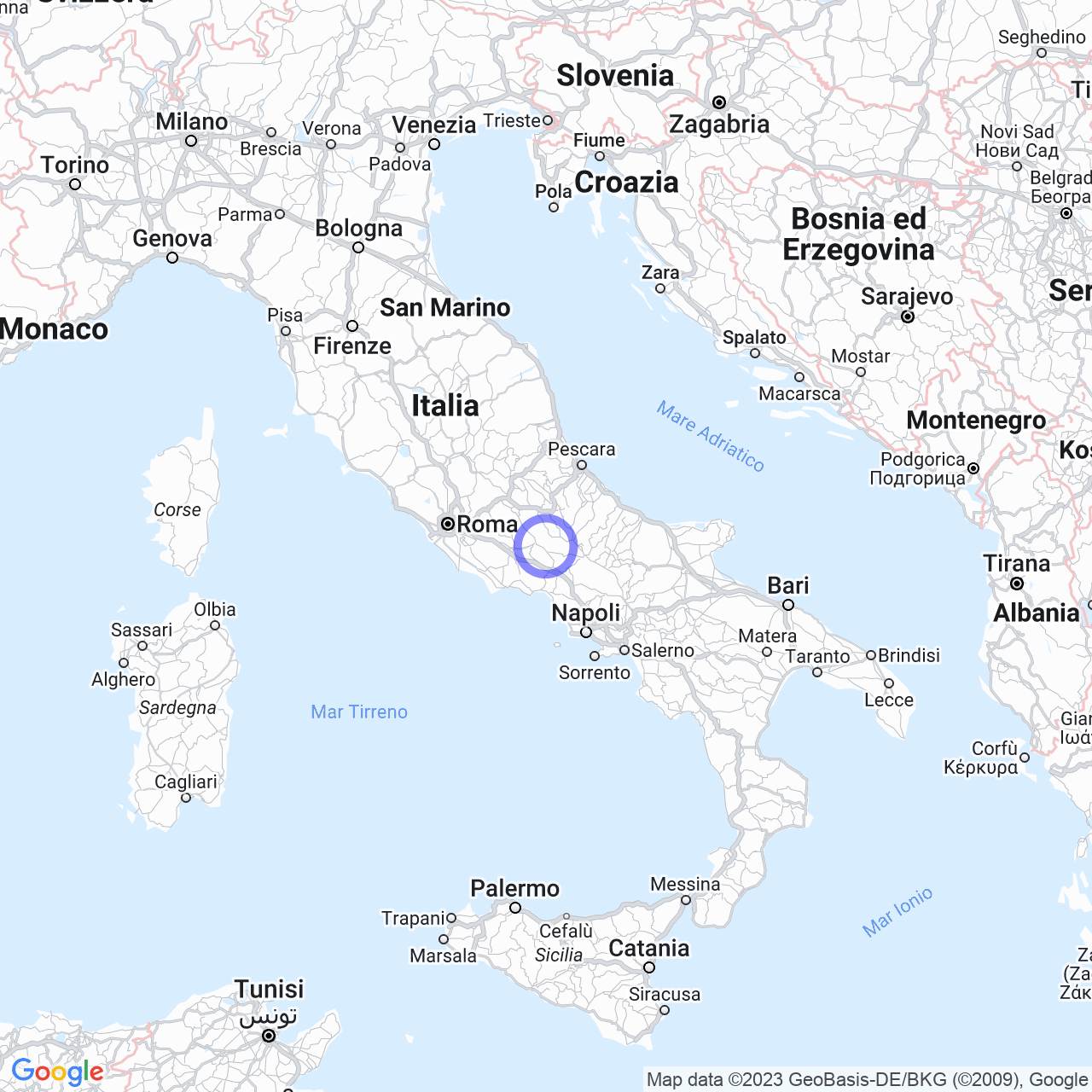 Mappa di Macchialonga in Alvito