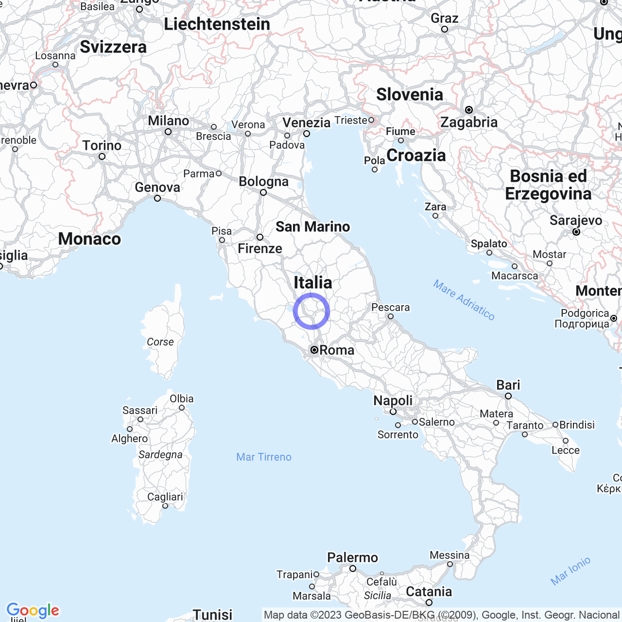 Mappa di Testa di Lepre in Amelia