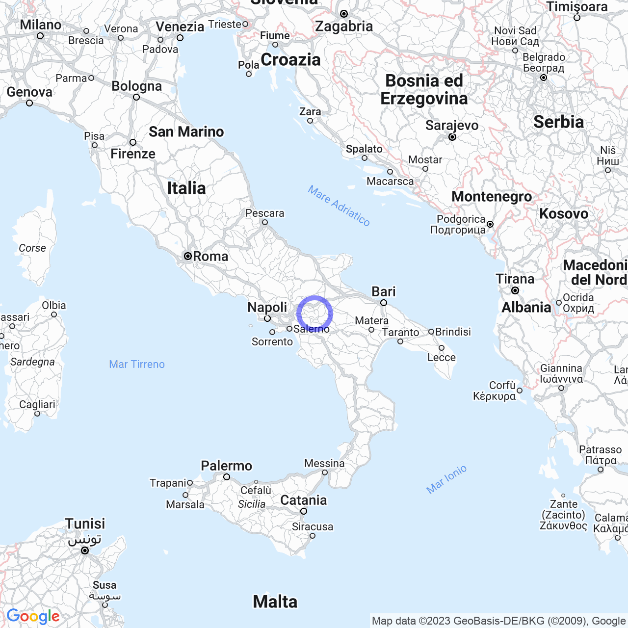 Mappa di Masserie Guglielmo in Andretta