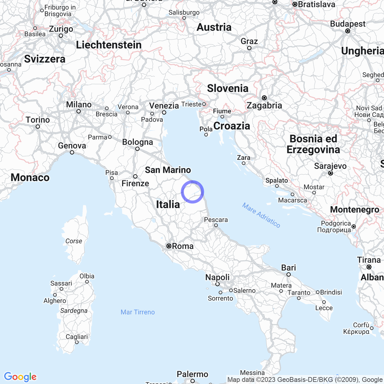 Mappa di Giuliodori in Appignano