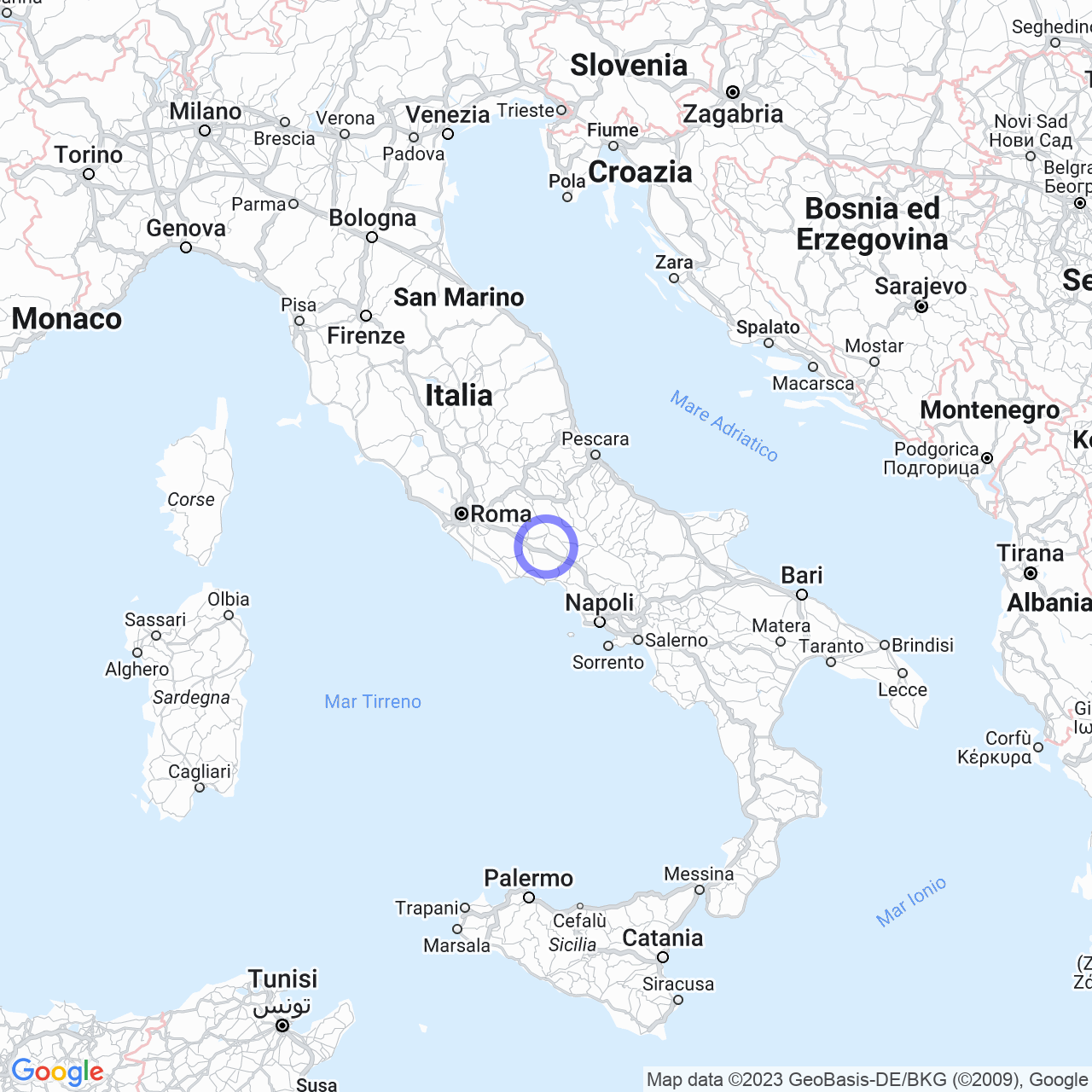 Mappa di Sant'eleuterio in Arce