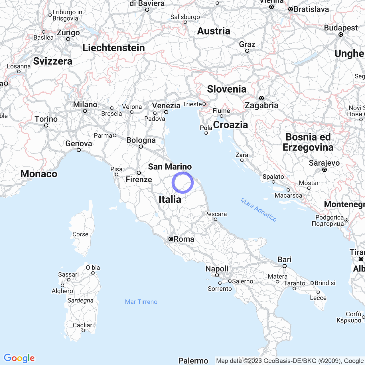 Mappa di Le Moie in Arcevia