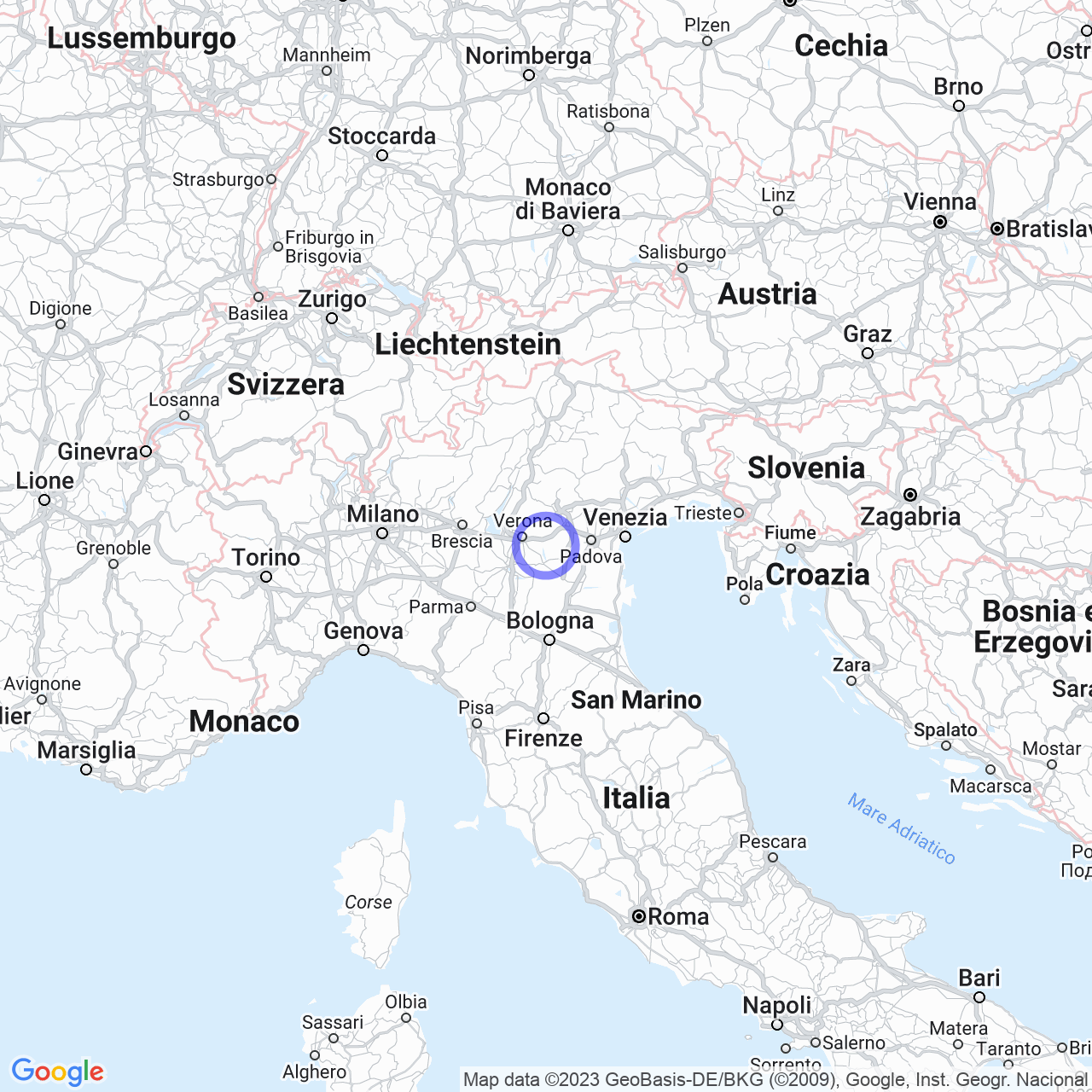 Mappa di Motte Crosaron in Arcole