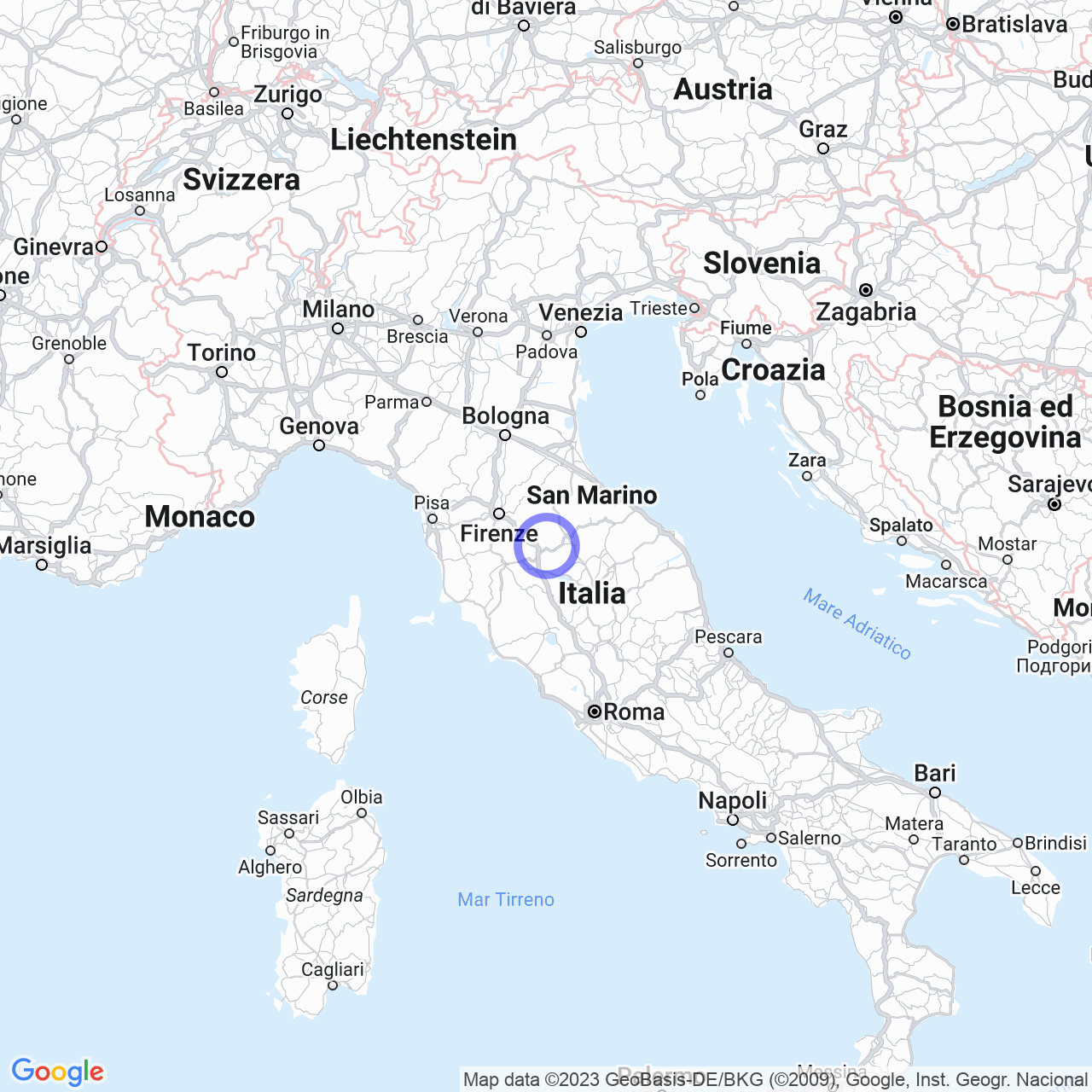 Arezzo: the city of art and culture in Tuscany. map
