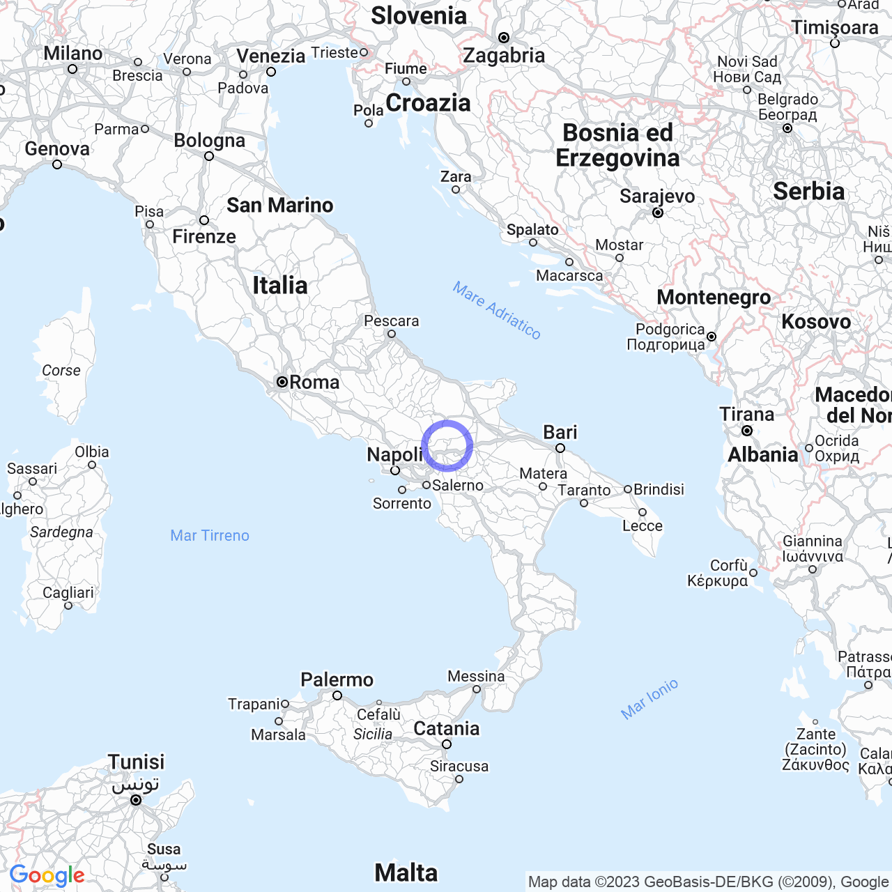 Mappa di Masseria San Giovanni in Ariano Irpino