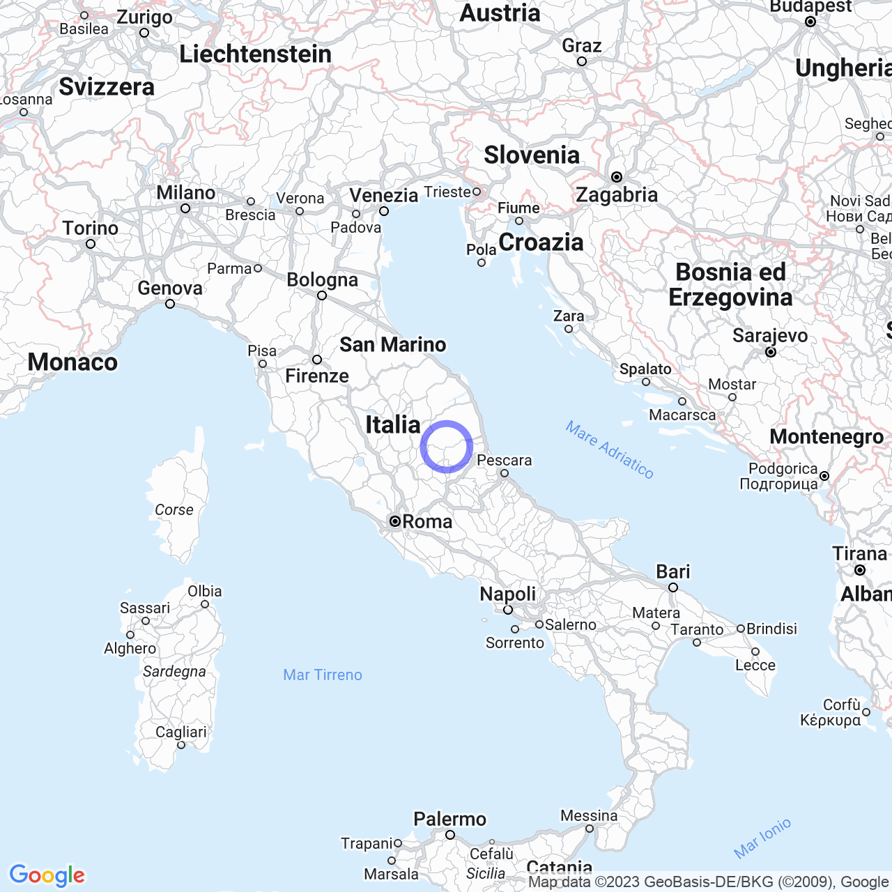 Mappa di Pretare in Arquata del Tronto