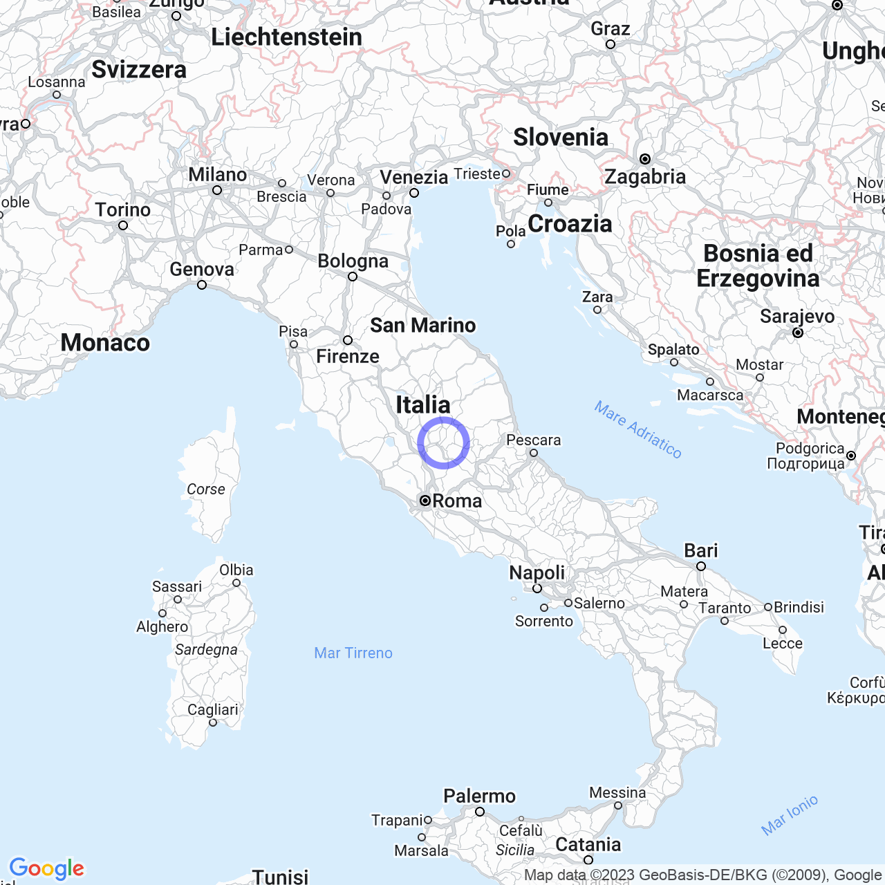 Mappa di Vallefredda in Arrone