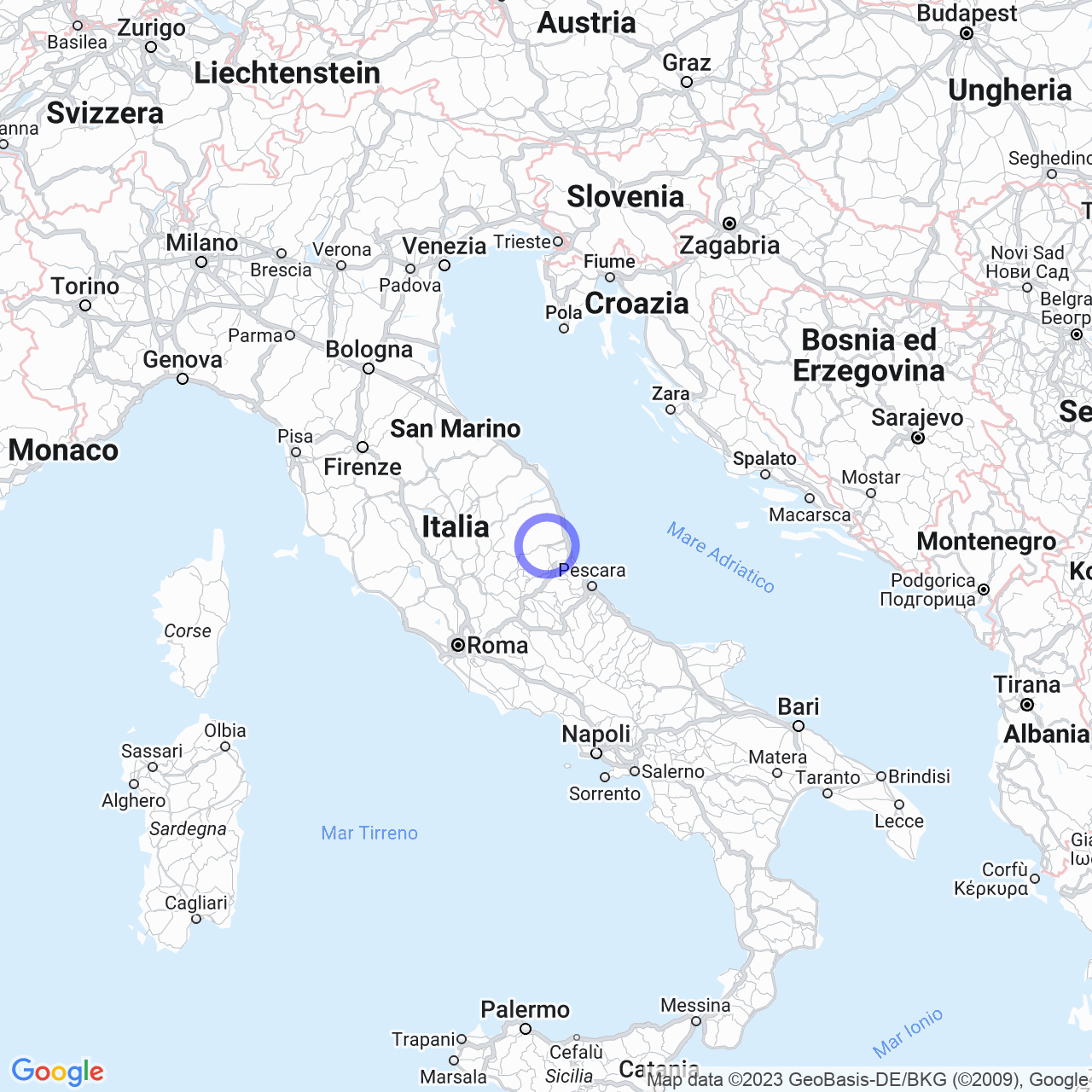 Mappa di Carpineto in Ascoli Piceno