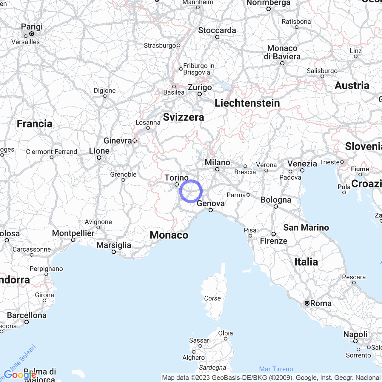 Mappa di Cascine Roasio in Asti