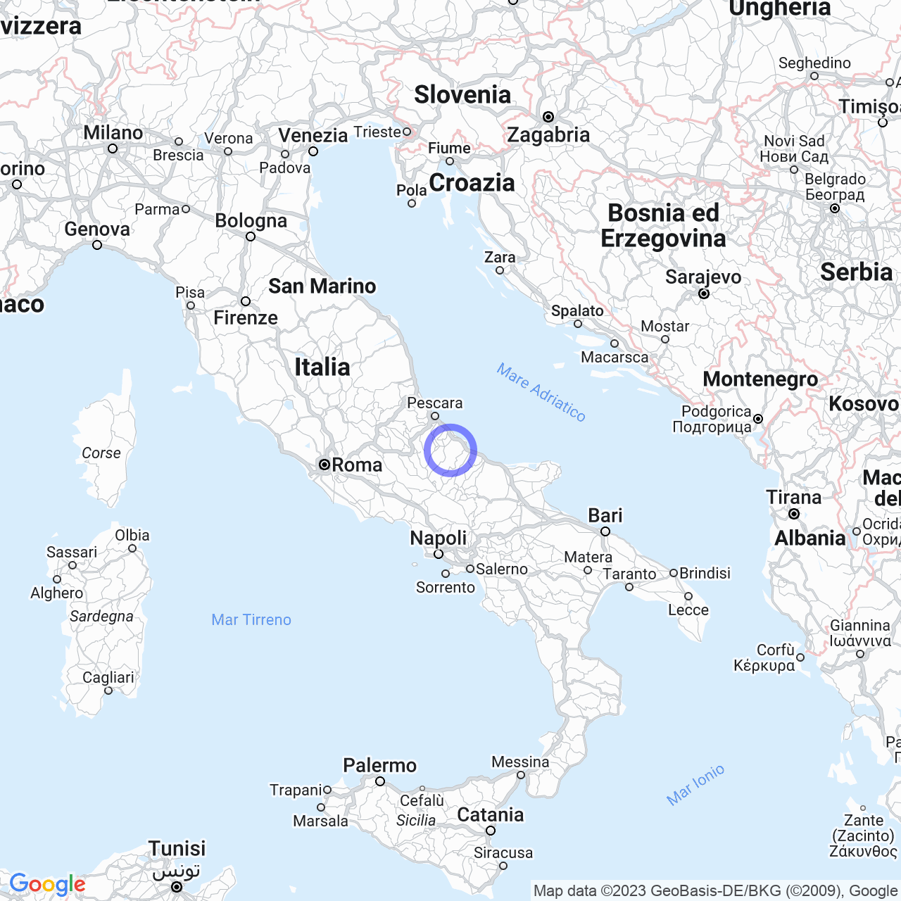 Mappa di Aia Santa Maria II in Atessa