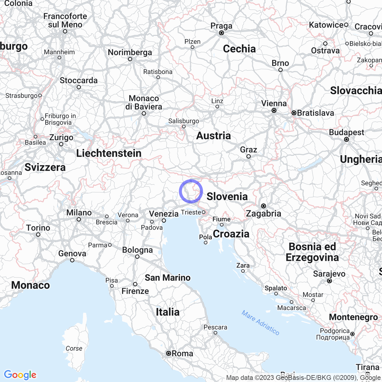 Mappa di Molinars in Attimis