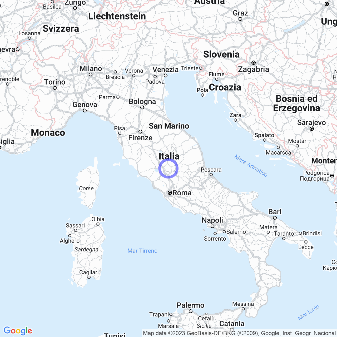 Mappa di Poggio in Avigliano Umbro