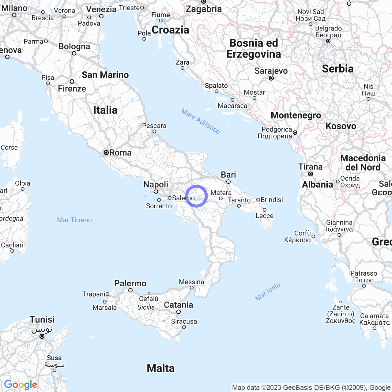 Mappa di Bufolaria in Avigliano