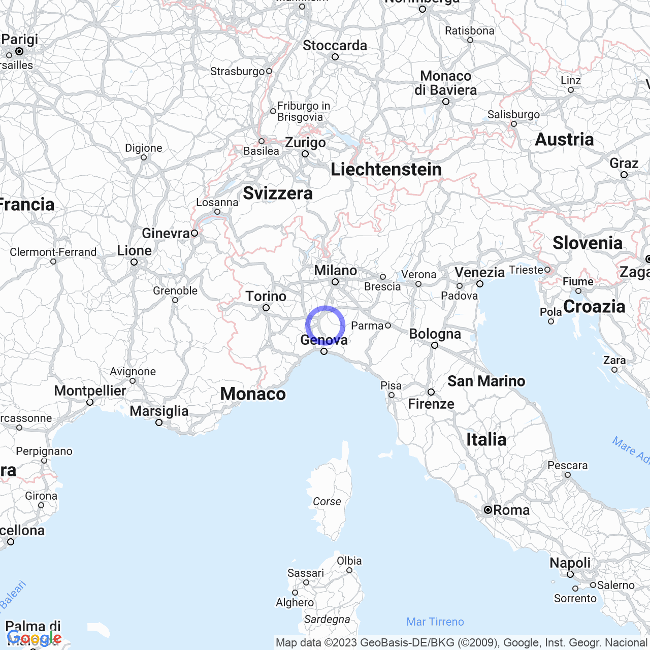 Mappa di Mereta in Avolasca