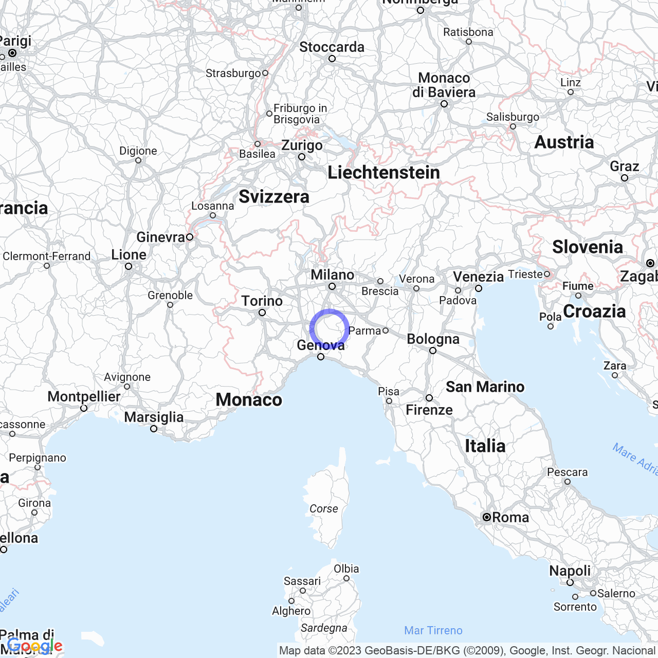 Mappa di Casa Galeotti in Bagnaria