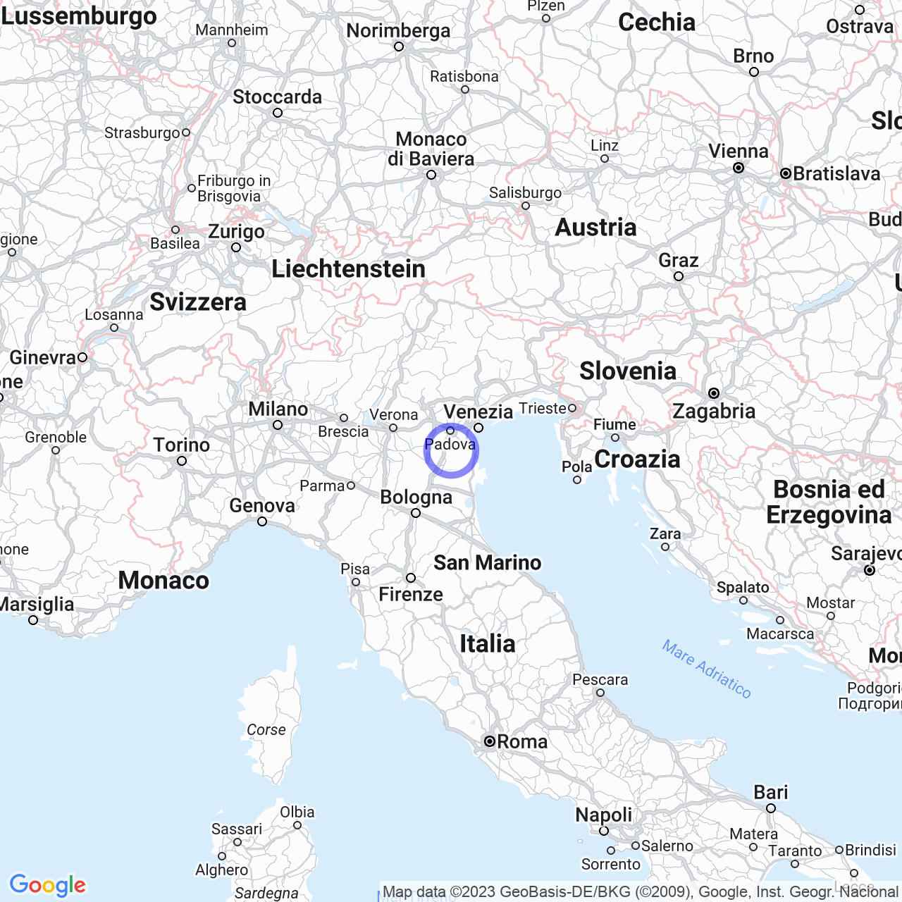 Mappa di Case del Belloni in Bagnoli di Sopra