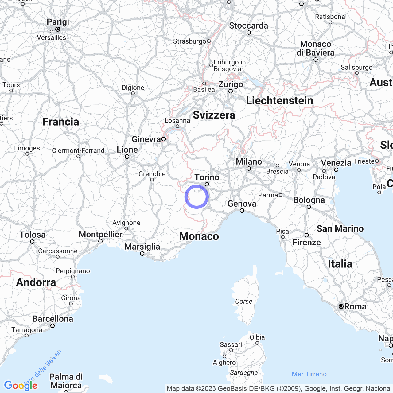 Mappa di Fenoglio in Bagnolo Piemonte