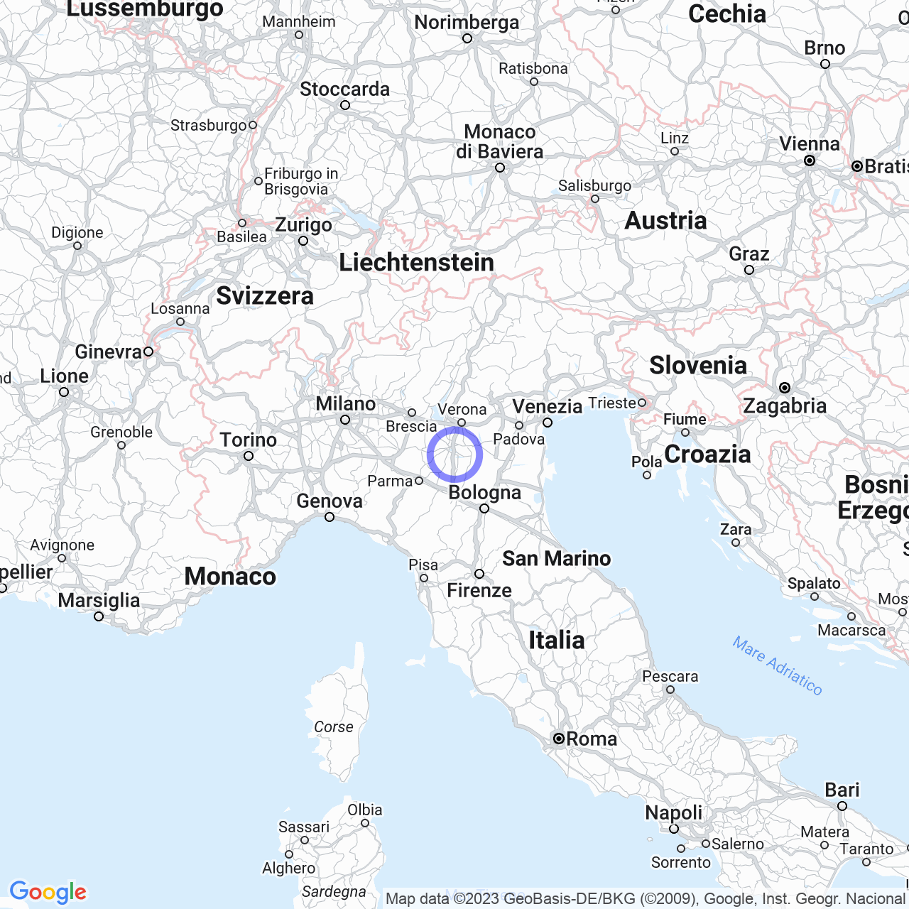 Mappa di Caseificio Colombarotto in Bagnolo San Vito