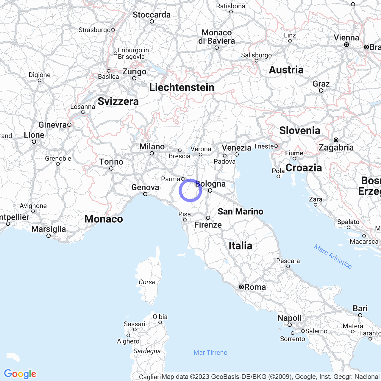 Mappa di Casone Lucenta in Baiso