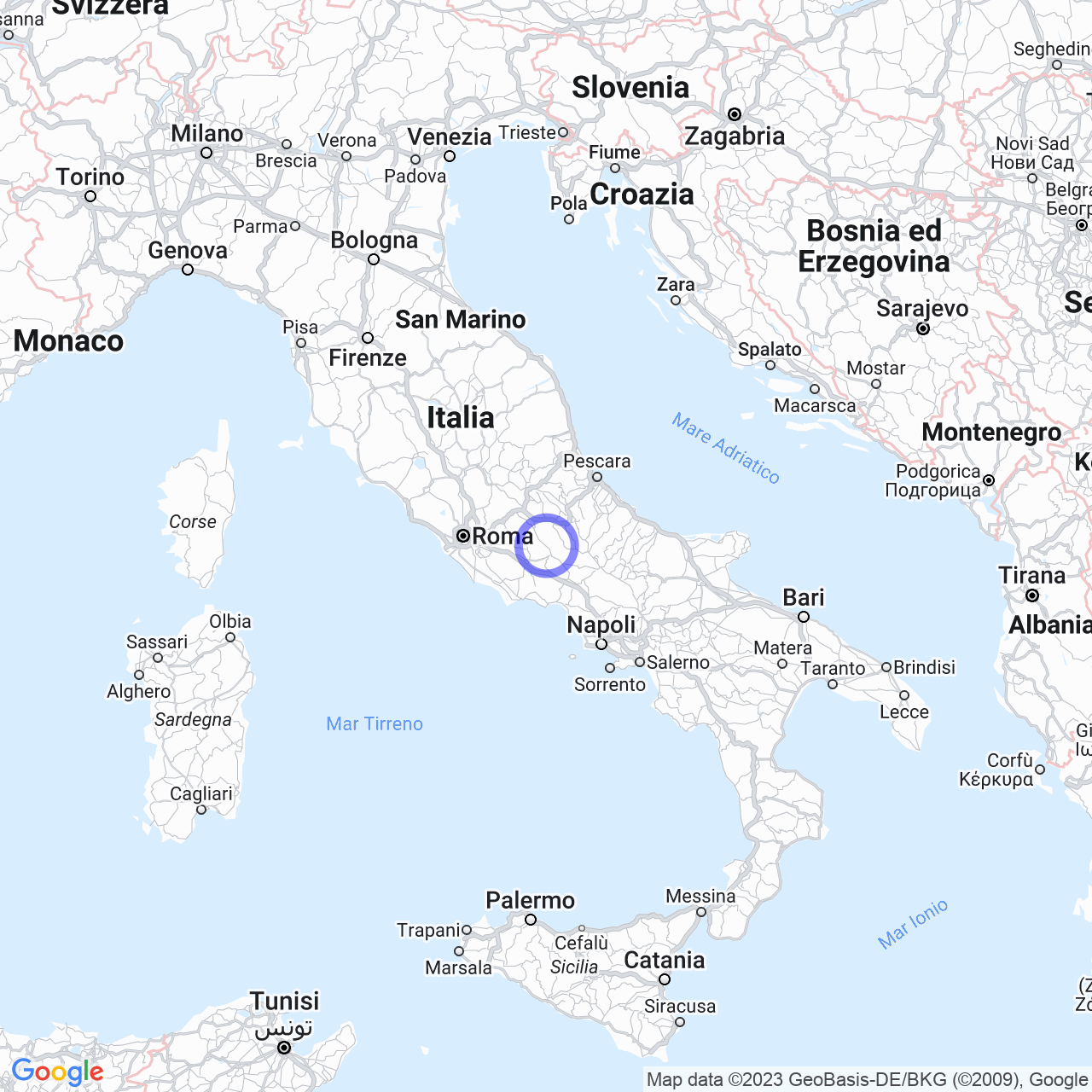 Mappa di Ridotti in Balsorano