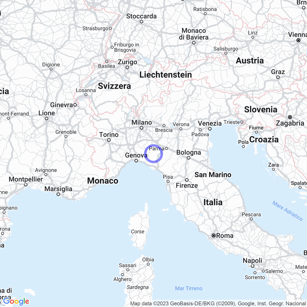 Mappa di Caberra in Bardi