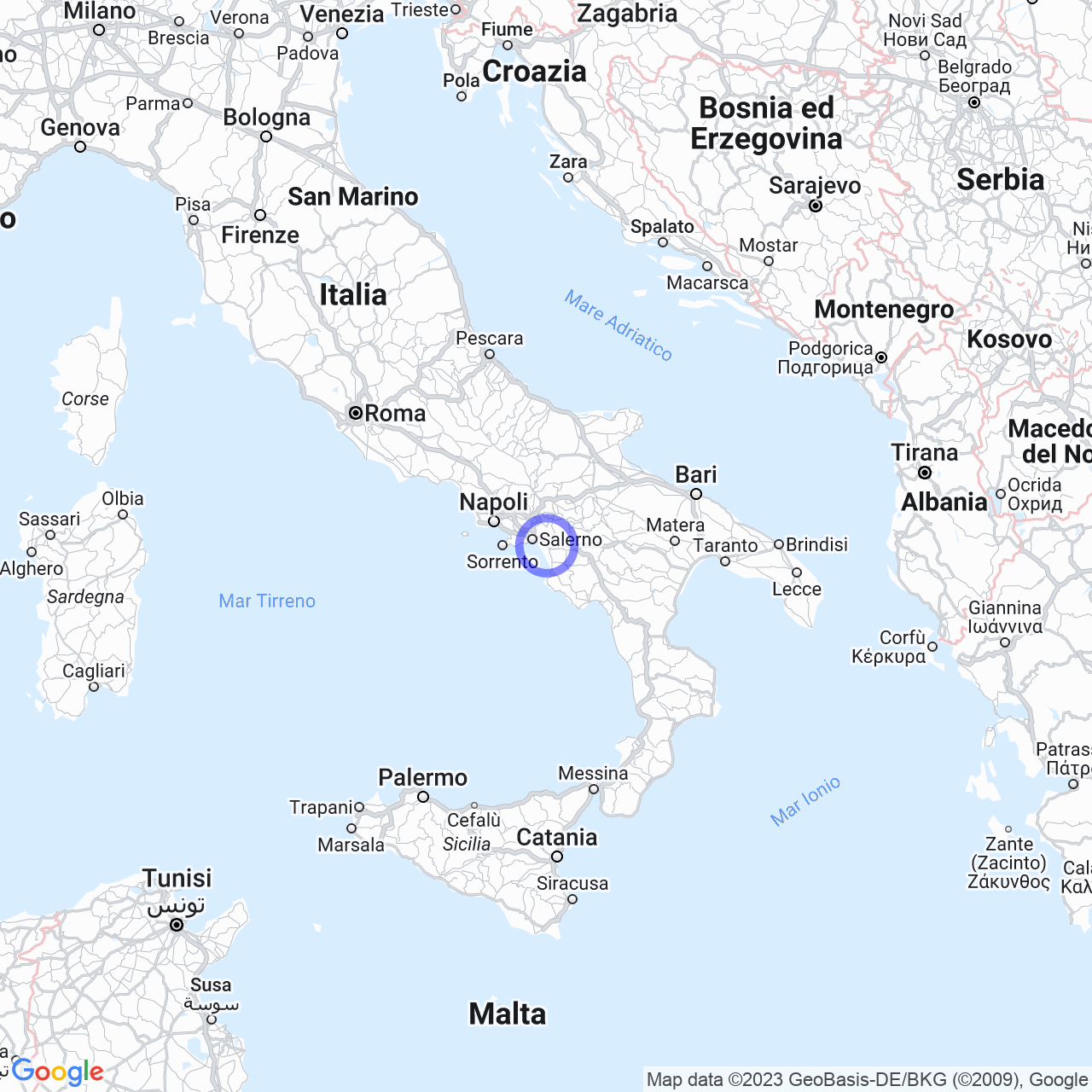 Mappa di Bivio San Vito in Bellizzi