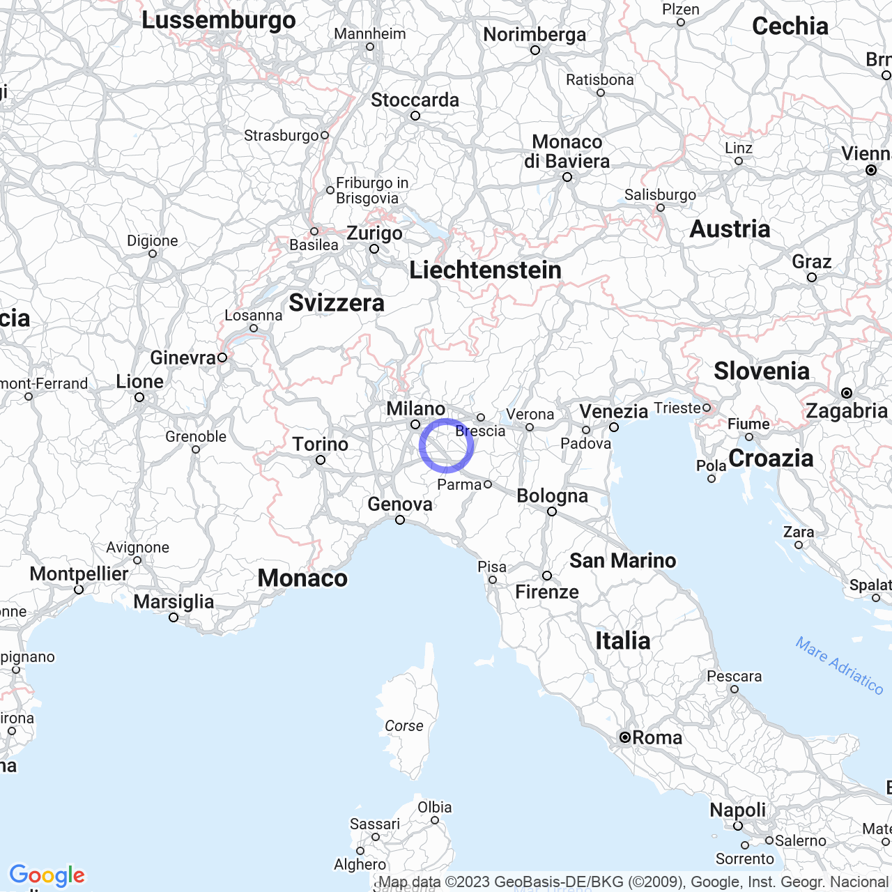 Mappa di Cascina Gora in Bertonico