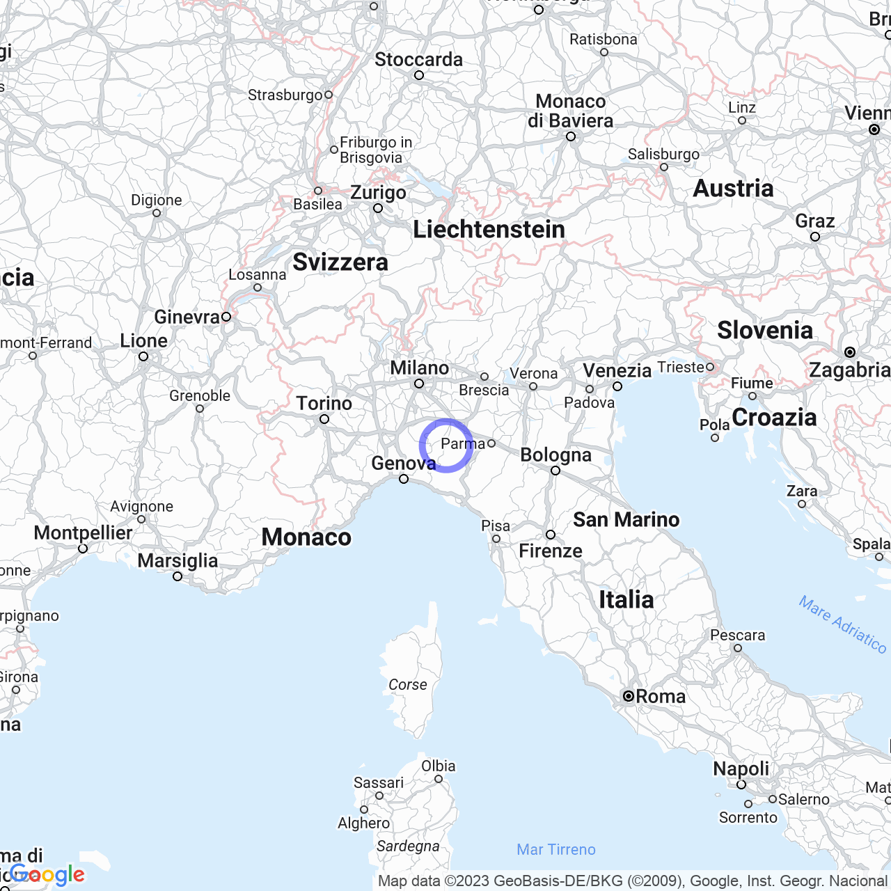 Mappa di Olmo in Bettola