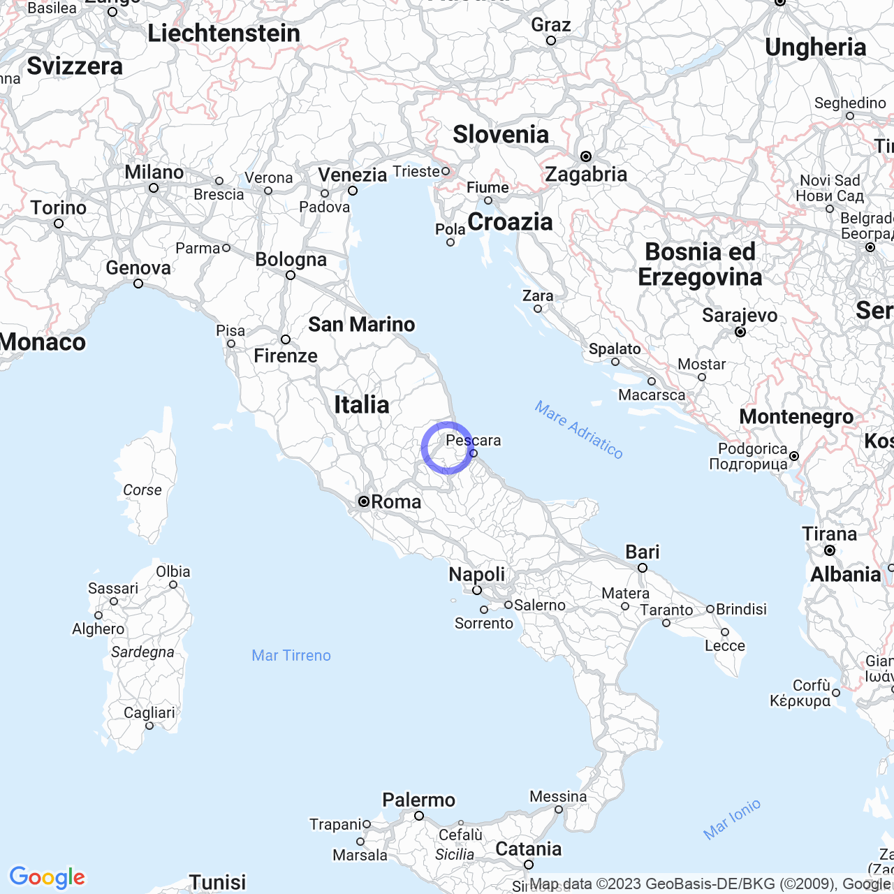 Mappa di Bivio San Nicola in Bisenti