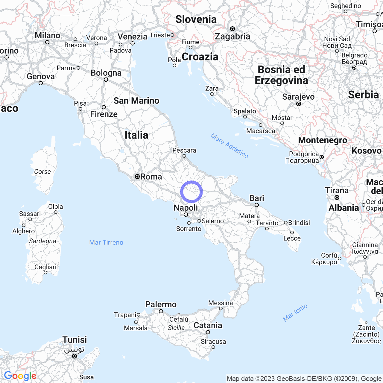 Mappa di Castellone in Bojano