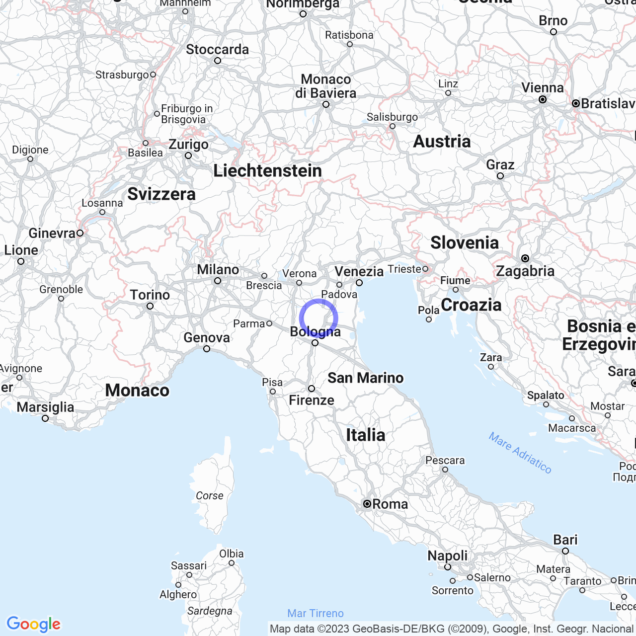 Mappa di Zerbinate in Bondeno