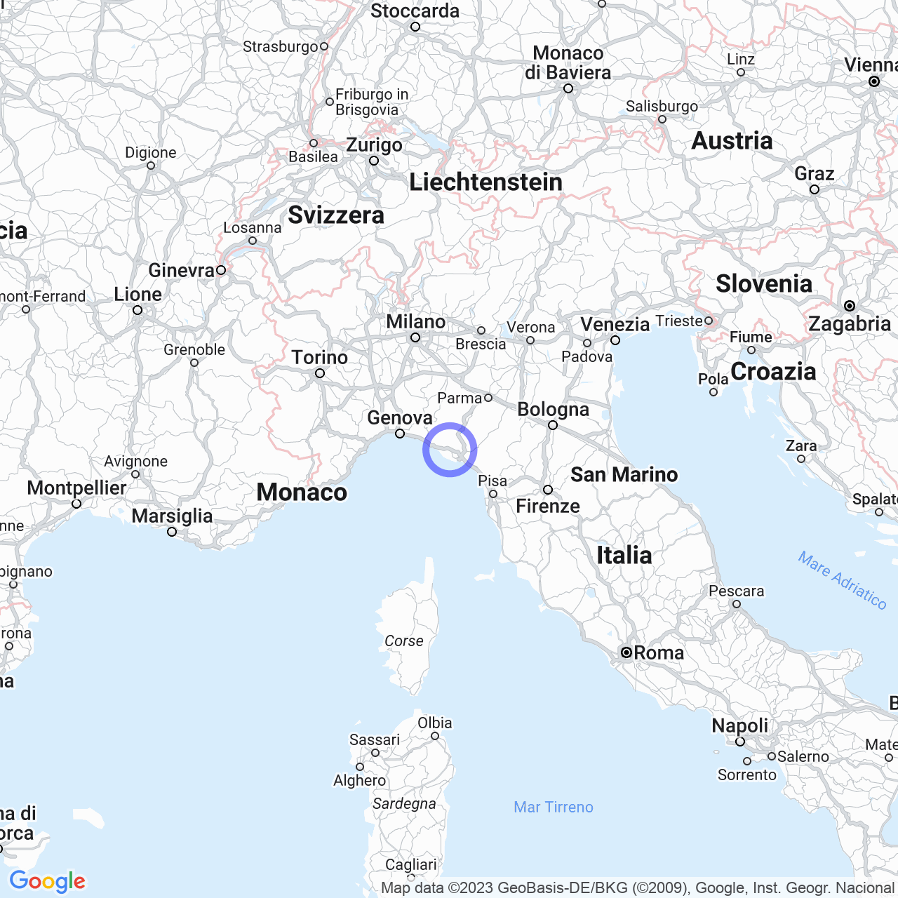 Mappa di Chiesa in Borghetto di Vara