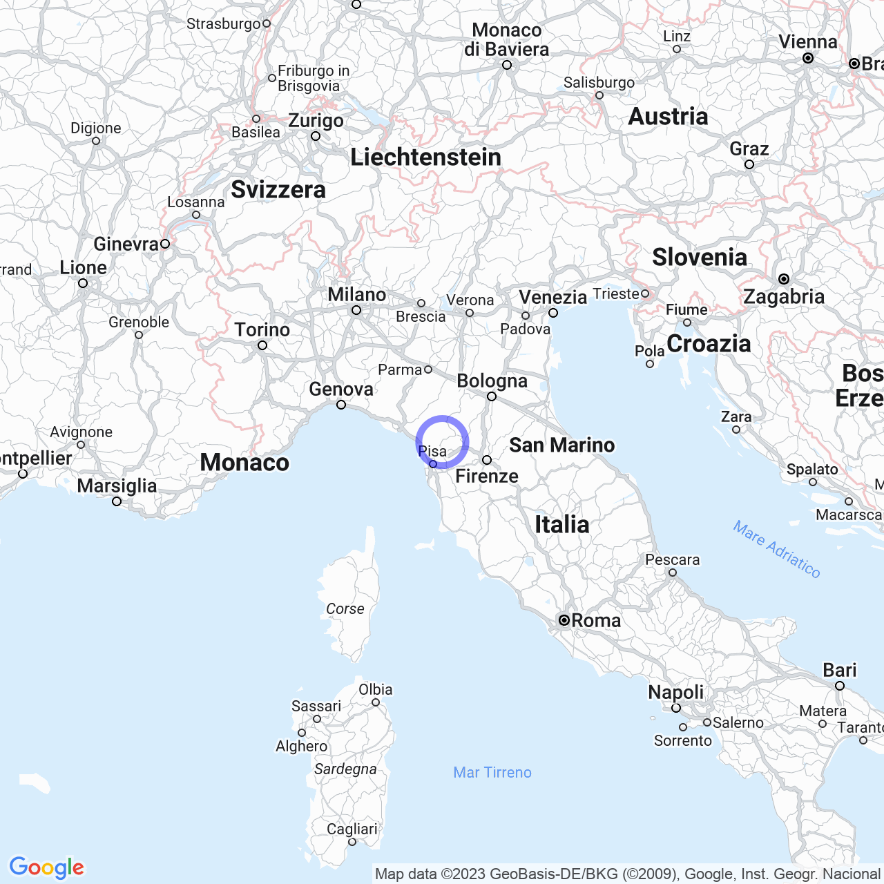 Mappa di Partigliano in Borgo a Mozzano