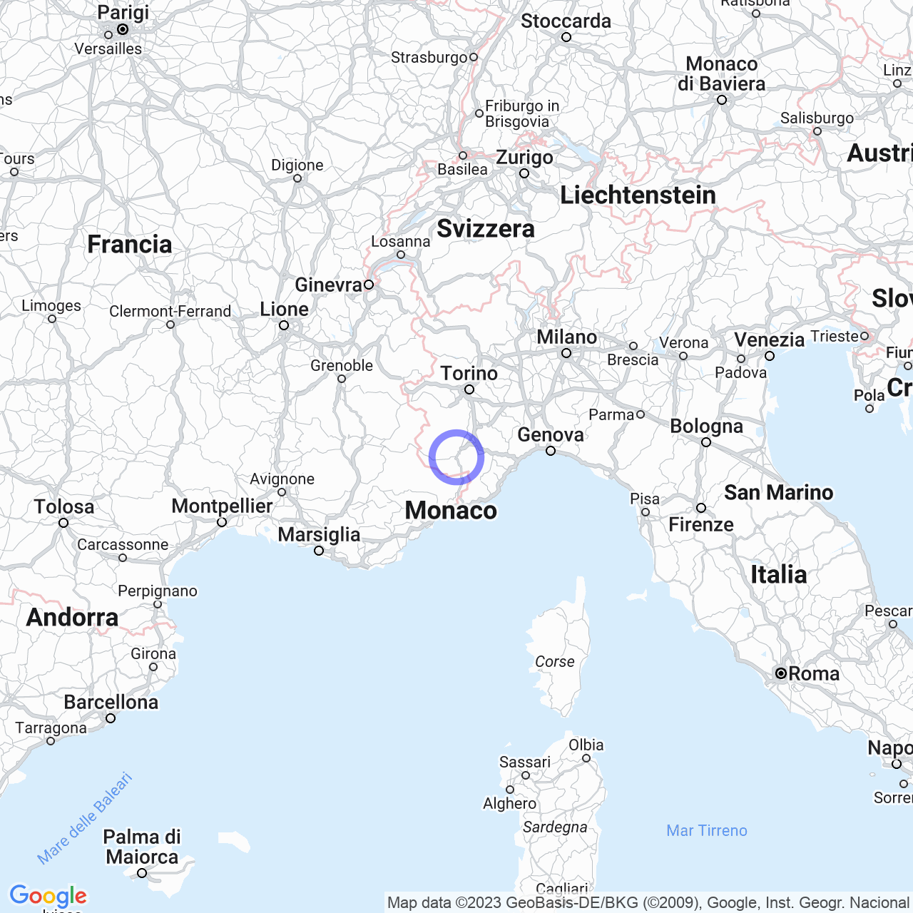 Mappa di Tetto Turutun Sottano in Borgo San Dalmazzo