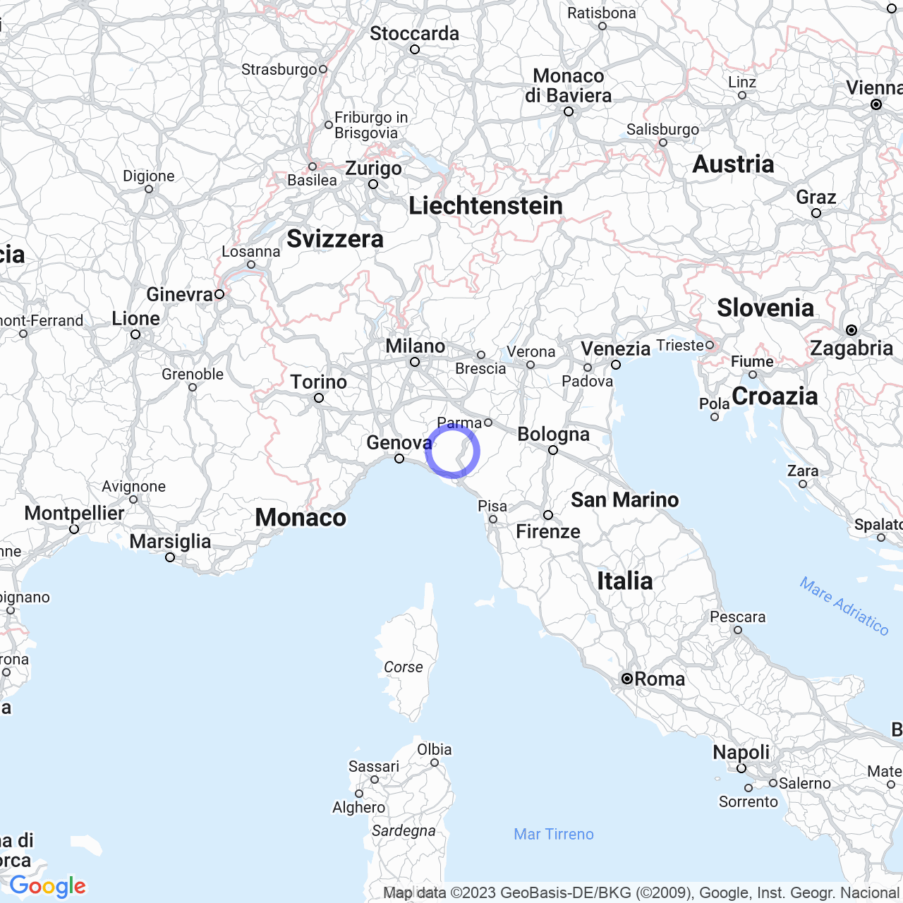 Mappa di Ostia Parmense in Borgo Val di Taro