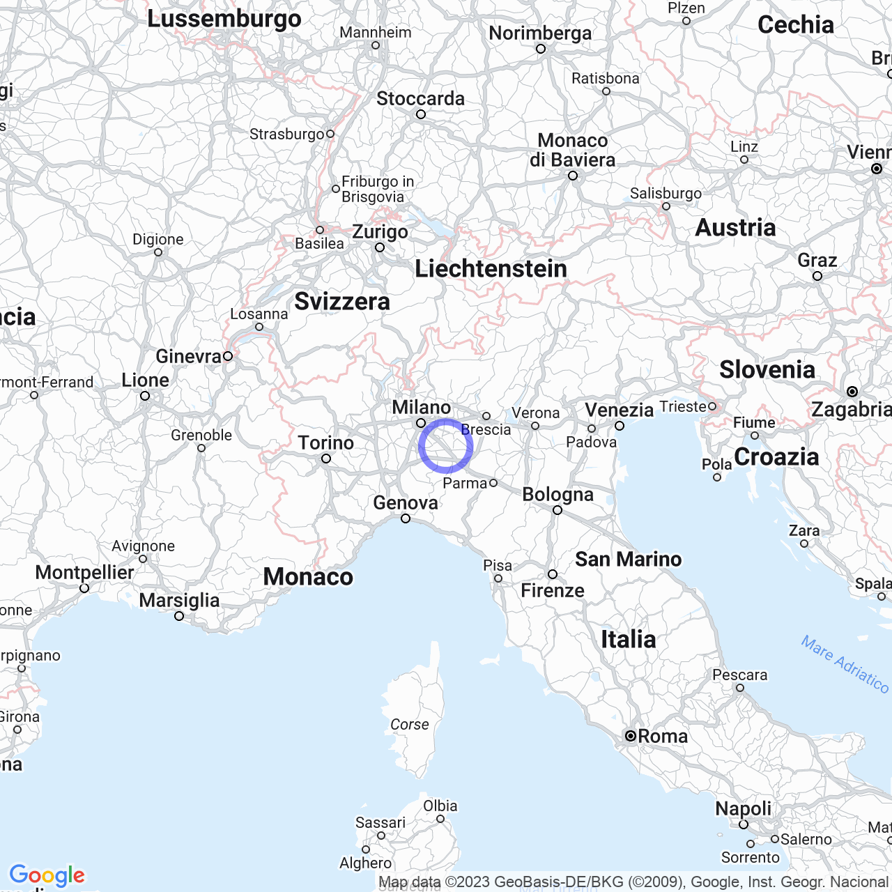 Mappa di Monasterolo in Brembio