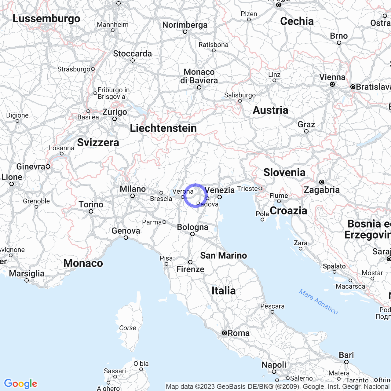 Mappa di Contrà Casetta in Brendola