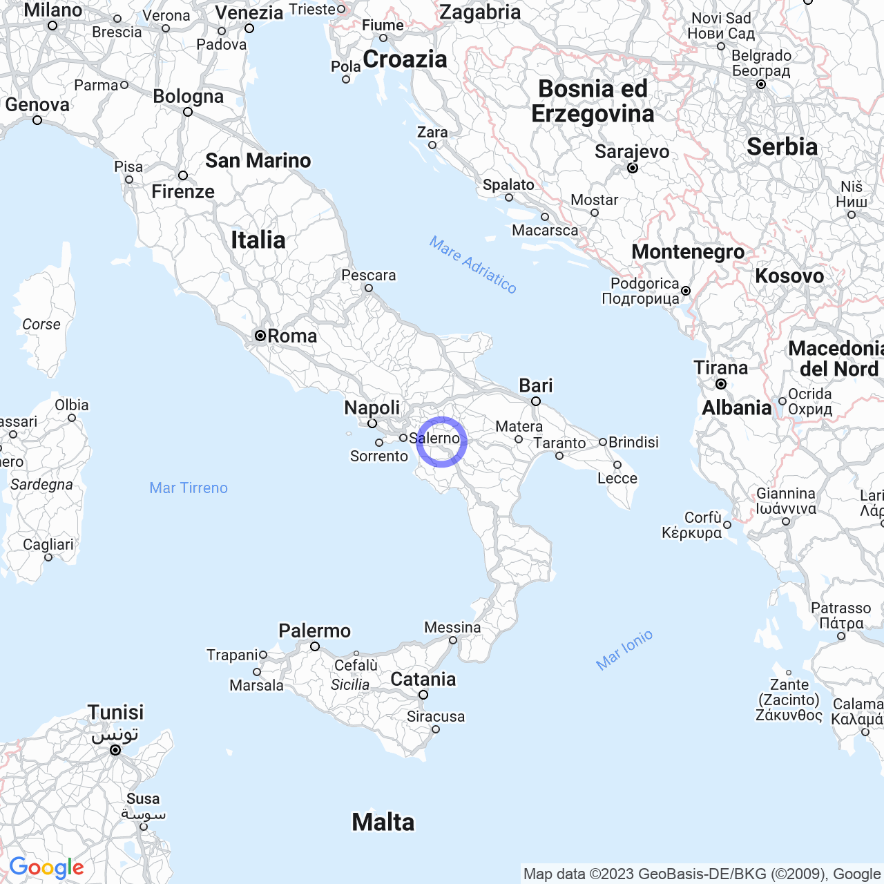 Mappa di San Giovanni in Buccino