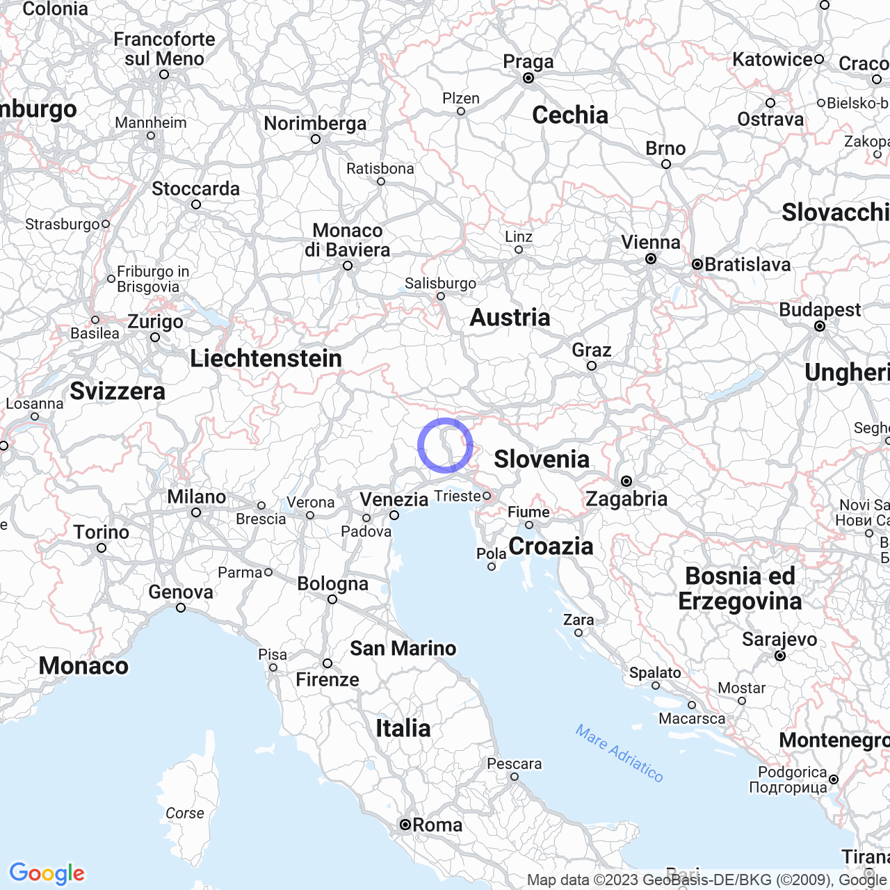 Mappa di Zona Industriale Saletti in Buja