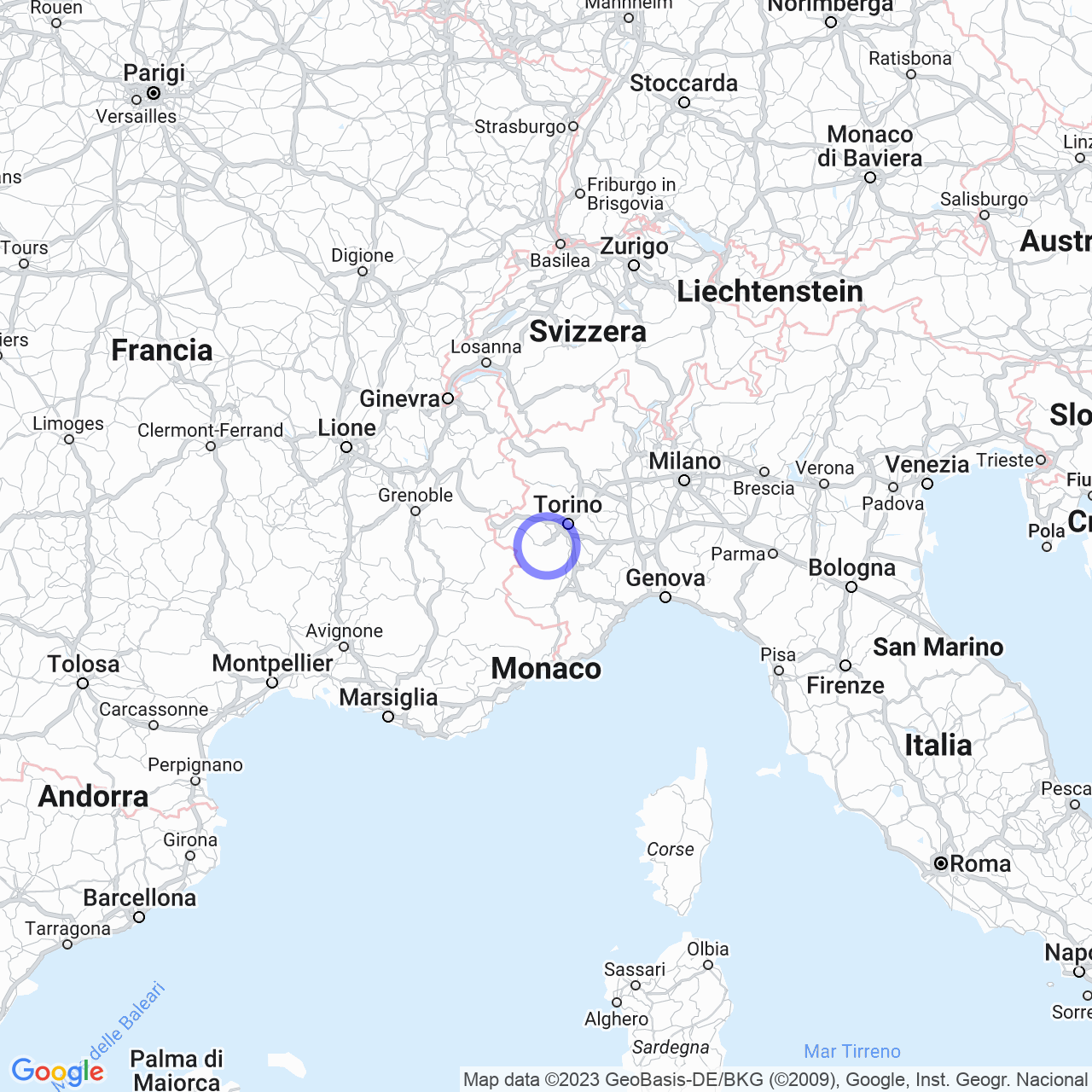 Mappa di Allasini in Buriasco