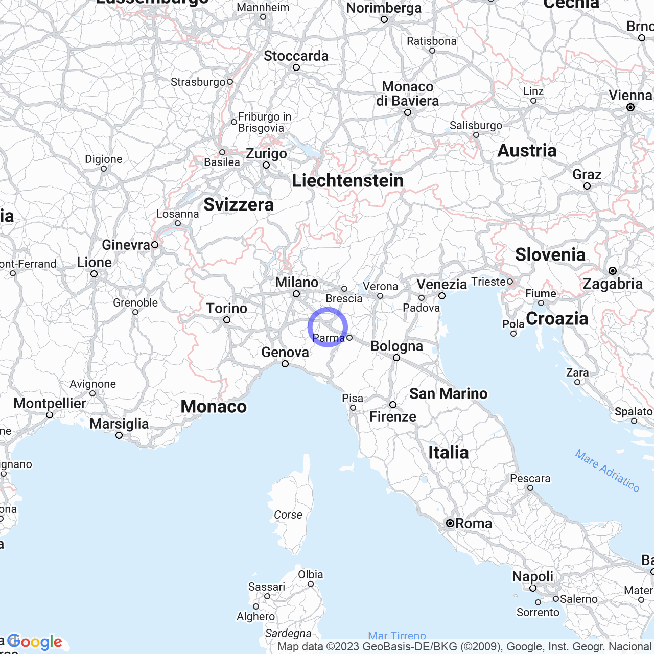 Mappa di Saliceto in Cadeo